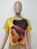 SC Character Printed Short Sleeve O Neck T-Shirt Tops LSD-8309
