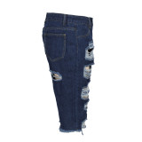 SC Denim Ripped Hole Knee Length Jeans HSF-2067