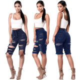 SC Denim Ripped Hole Knee Length Jeans HSF-2067