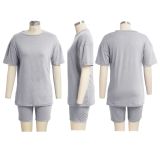 SC Solid T Shirt And Shorts Two Piece Sets SMR-9683_1