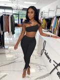 SC Sexy Crop Top And Pants Two Piece Suits NIK-216