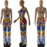 SC Sexy Printed Halter Backless Hollow Jumpsuits CQF-939