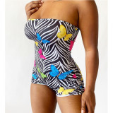 SC Plus Size Sexy Printed Tight Tube Rompers AWF-5840