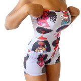 SC Plus Size Sexy Printed Tight Tube Rompers AWF-5840