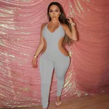 SC Sexy Hollow Out Halter Backless Jumpsuits DMF-8166