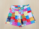 SC Plus Size Summer Casual Paisley Print Shorts FSL-108