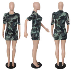 SC Fashion Camouflage Print Mini Dress YUF-9061