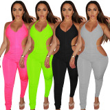 SC Sexy Hollow Out Halter Backless Jumpsuits DMF-8166