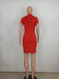 SC Casual Solid Short Sleeve Split Mini Dress YD-8363