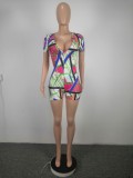 SC Sexy Printed Short Sleeve One Piece Romper YIY-5261