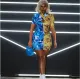 SC Fashion Print Short Sleeve Patchwork Mini Dress XMF-046