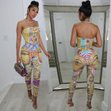 SC Sexy Printed Off Shoulder Tube Jumpsuits AL-235