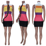SC Fashion Splice Sexy Hollow Tie Up Mini Dress MDF-5220