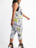 SC Plus Size Fashion Casual Printed Tank Top Jumpsuit CQ-102