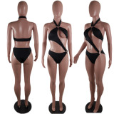 SC Sexy Solid Hollow Out Swimwear 2 Piece Sets BLI-2261