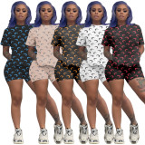 SC Printed Fashion Home Casual T-shirt Shorts Two Piece Sets XYKF-9269