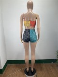 SC Paisley Print Lace Up Cami Top Shorts 2 Piece Sets DAI-8335