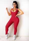 SC Solid Sleeveless Backless Slim Jumpsuits LDS-3259