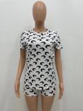 SC Printed Fashion Home Casual T-shirt Shorts Two Piece Sets XYKF-9269