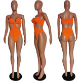 SC Sexy Solid Hollow Out One-Piece Swimsuit HMS-5445
