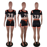 SC Casual Sports Short Sleeve Two Piece Suits AWF-5843