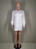 SC Casual Solid Color Pocket Shirt Dress MK-3048