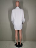 SC Casual Solid Color Pocket Shirt Dress MK-3048