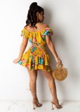 SC Floral Print Crop Top Mini Skirt Two Piece Sets OD-8437