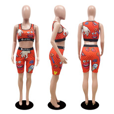 SC Casual Printed Tank Top And Shorts 2 Piece Sets DDF-8022