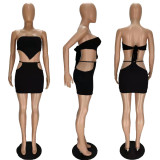 SC Sexy Hollow Out Tube Top Mini Skirt 2 Piece Sets NM-8346
