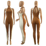 SC Fashion Casual Splice Sleeveless Jumpsuit DMF-8169