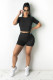 SC Casual Solid Short Sleeve Two Piece Suits BS-1261