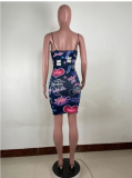 SC Fashion Printed Sexy Sling Mini Dress LUO-3158