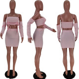 SC Sexy Casual Camisole And Skirt Two Piece Sets ( sleeve removable) YIDF-1298
