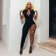 SC Sexy Short Sleeve Hole Skinny Jumpsuit GLF-8146