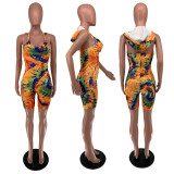 SC Fashion Sexy Tie-dye Printed Rompers OY-6275