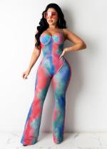 SC Fashion Sexy Mesh Print Bodysuit And Pants Two Piece Sets ORY-5187