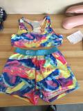 SC Fashion Print Sports Fitness Vest Shorts Two Piece Sets OD-8417