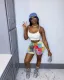 SC Patchwork Print Casual Sports Skinny Shorts FSL-144