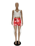 SC Fashion Vest And Patchwork Print Shorts Two Piece Sets NM-8344