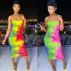 SC Tie Dye Print Cross Strap Backless Slim Midi Dress BGN-N058
