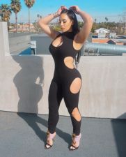 SC Sexy Hole Sleeveless Tight Jumpsuit ANNF-6066