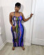 SC Tie Dye Print Backless Cross Strap Split Maxi Dress NYF-8056