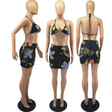 SC Sexy Printed Bra Top Mini Skirt Two Piece Sets FOSF-8068