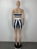 SC Sexy Striped Tube Top And Shorts 2 Piece Suits ML-7431