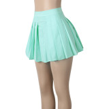 SC Sexy Solid Color Pleated Mini Skirt SFY-006