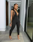 SC Sexy Solid Backless Halter Jumpsuit BLX-7515