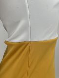 SC Casual Patchwork Short Sleeve Hole Maxi Dress CYAO-8092