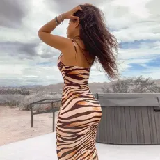 SC Sexy Leopard Spaghetti Strap Maxi Dress WSYF-5837