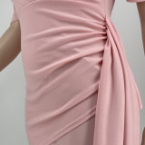 SC Plus Size Sexy V Neck Puff Sleeve Mini Dress YH-002